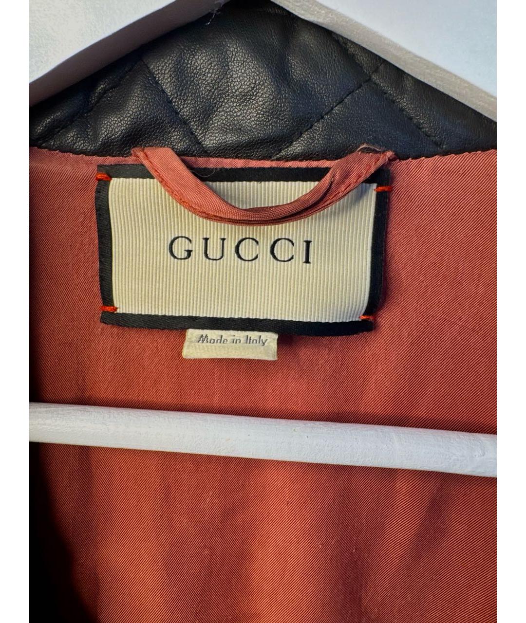 GUCCI Черная кожаная куртка, фото 6