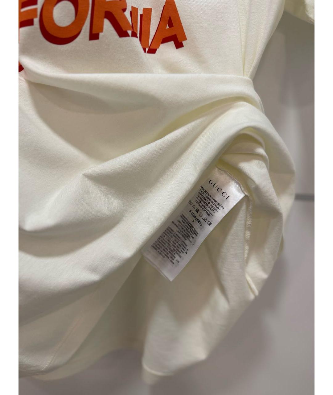 GUCCI Бежевая хлопковая футболка, фото 4