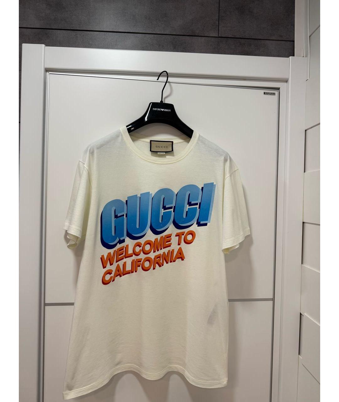 GUCCI Бежевая хлопковая футболка, фото 7