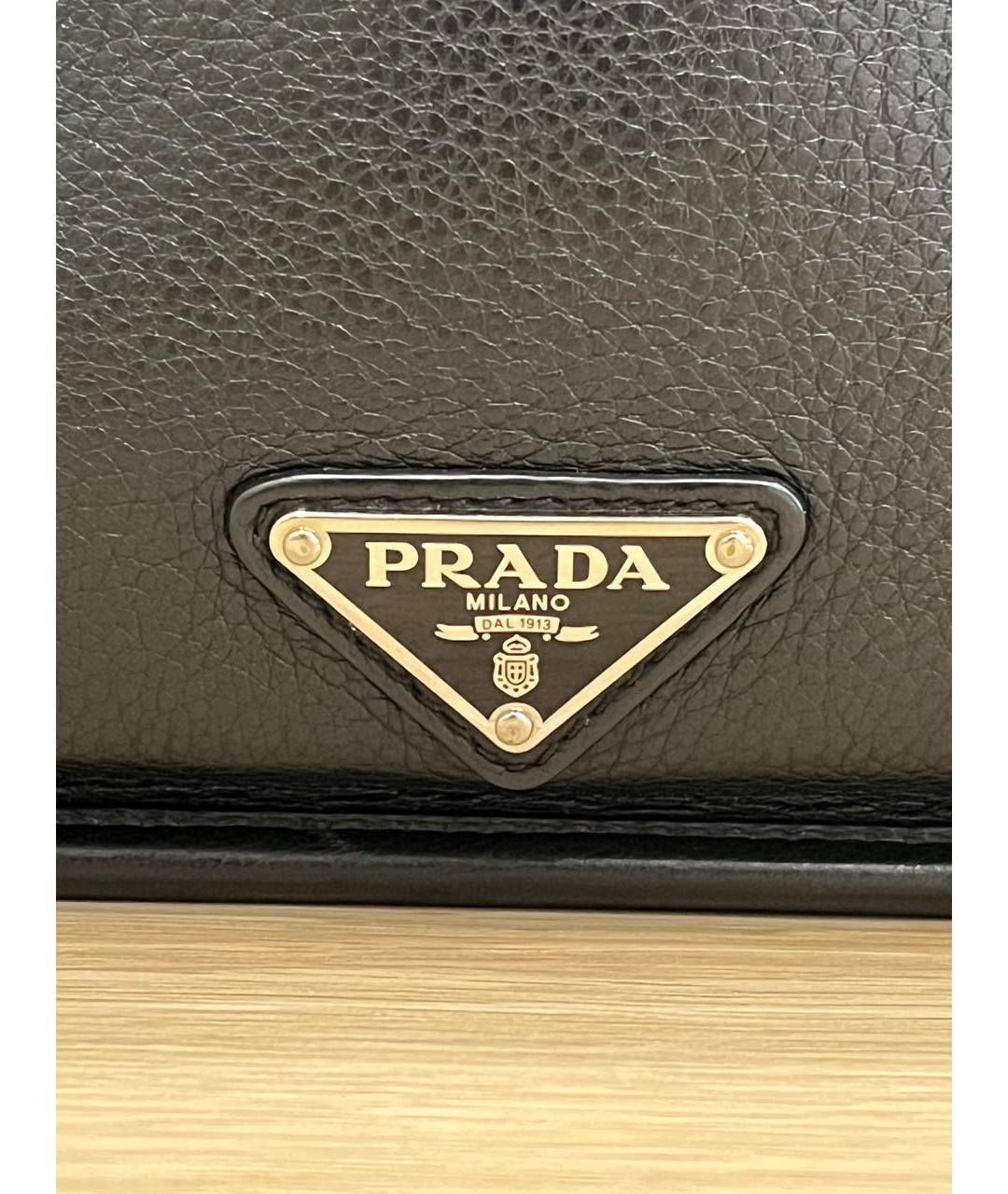PRADA Черная кожаная сумка на плечо, фото 3