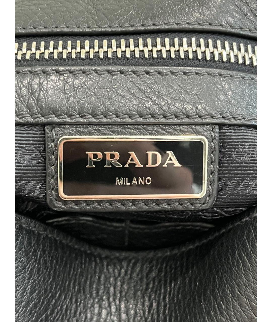 PRADA Черная кожаная сумка на плечо, фото 5