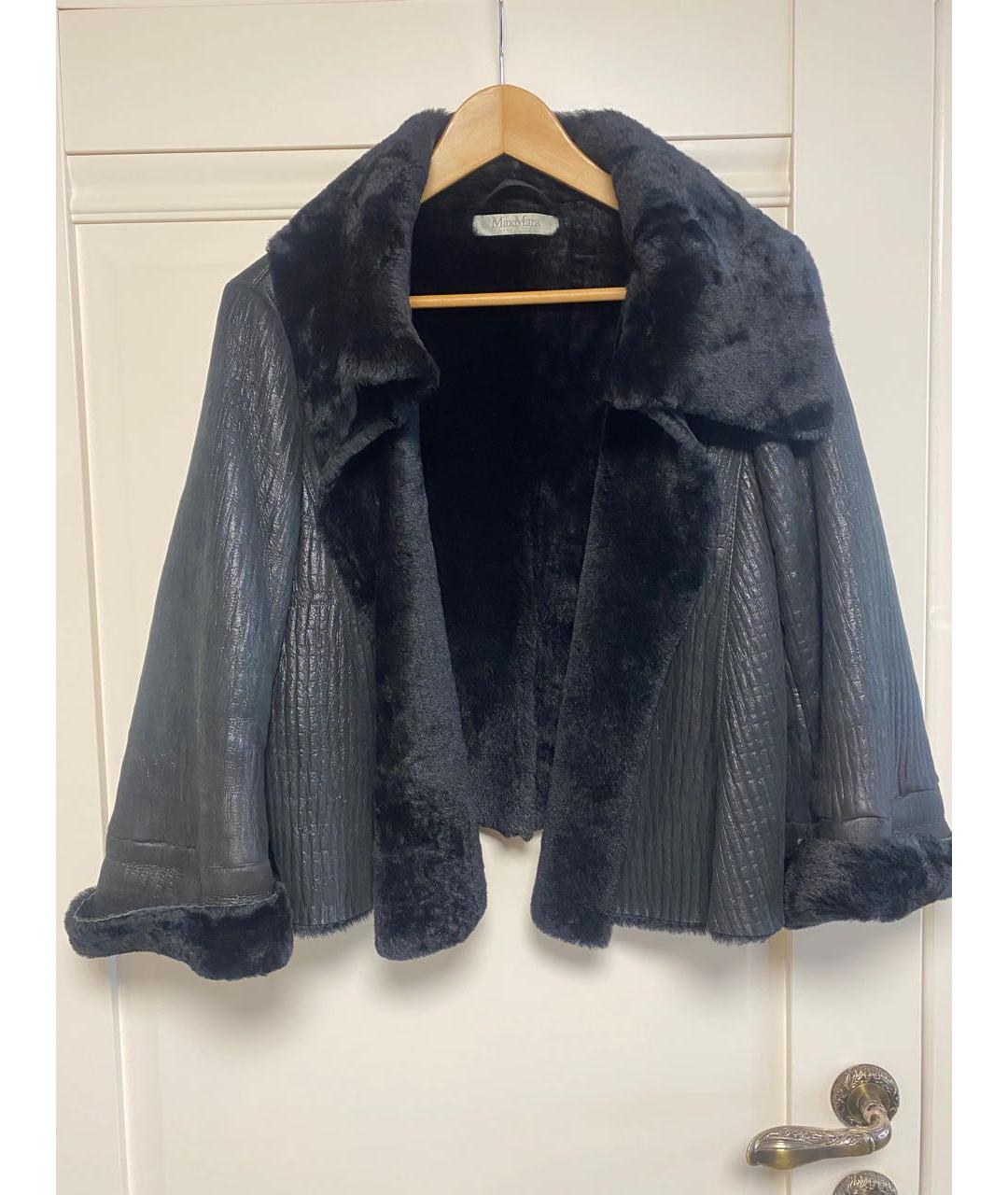 MAX MARA Черная меховая дубленка, фото 4