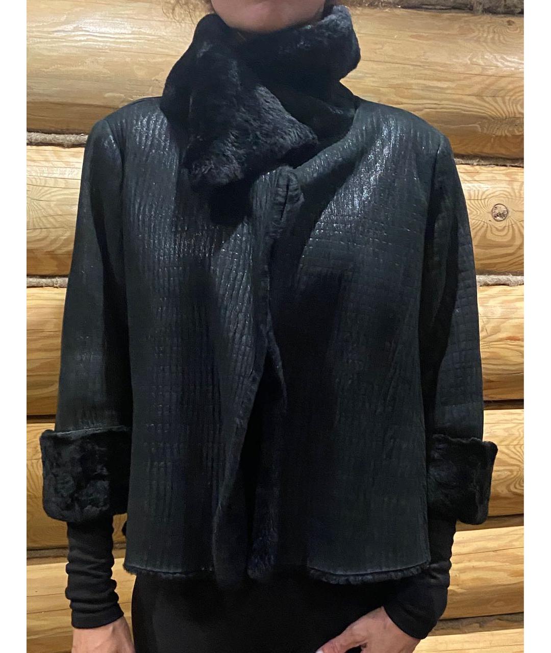 MAX MARA Черная меховая дубленка, фото 9