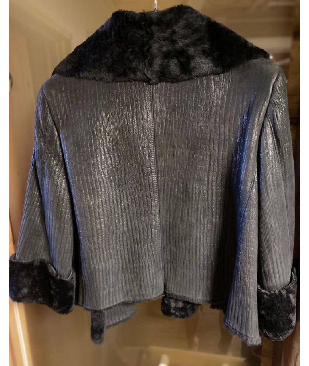 MAX MARA Черная меховая дубленка, фото 3