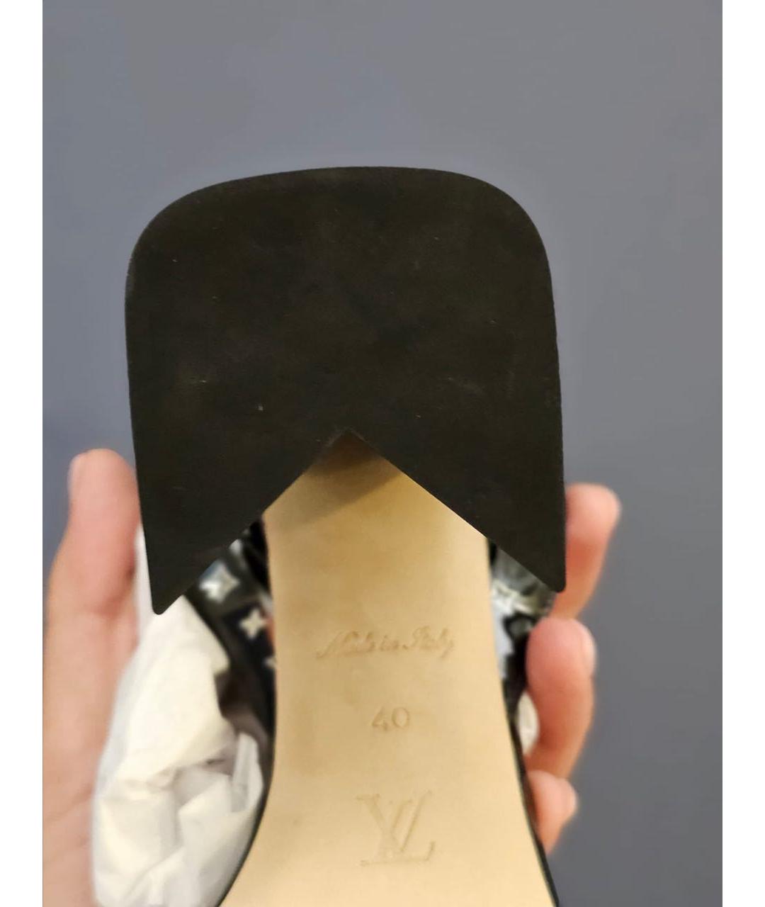 LOUIS VUITTON Черные босоножки из лакированной кожи, фото 7