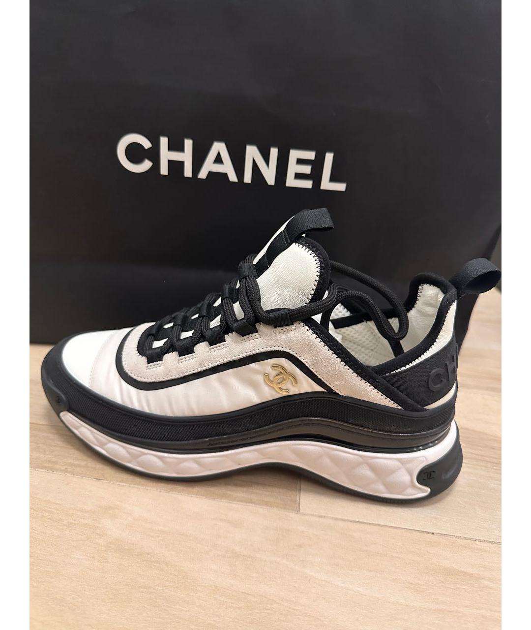 CHANEL Белые текстильные кроссовки, фото 5