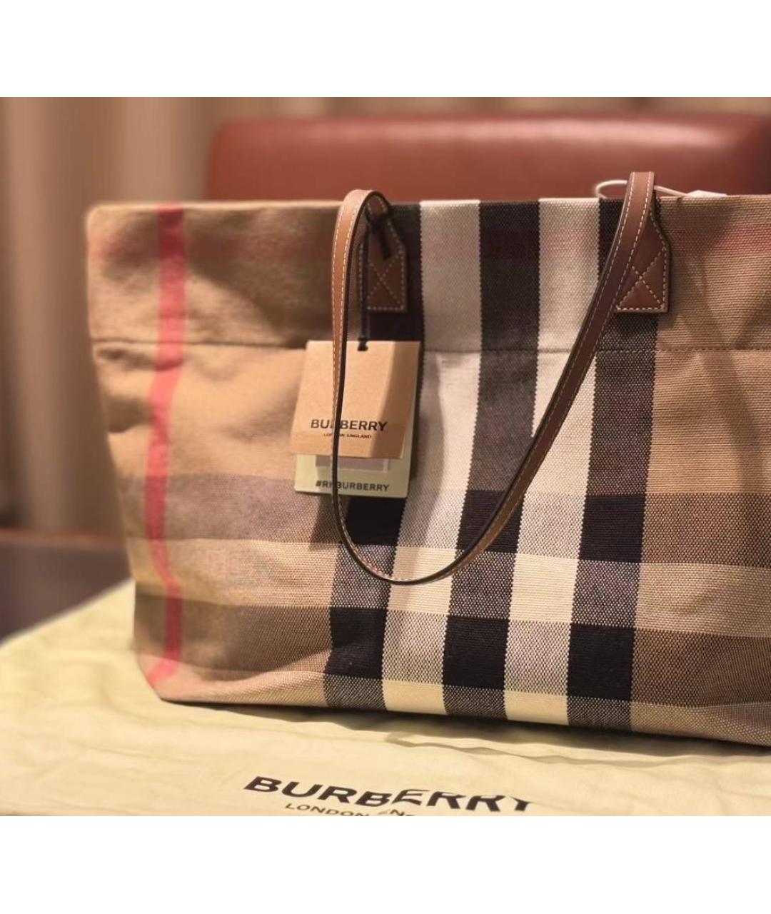 BURBERRY Бежевая сумка тоут, фото 4