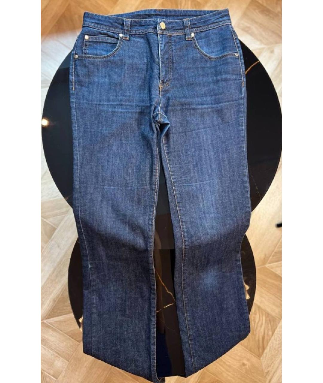 ALEXANDER MCQUEEN Синие хлопко-эластановые прямые джинсы, фото 5
