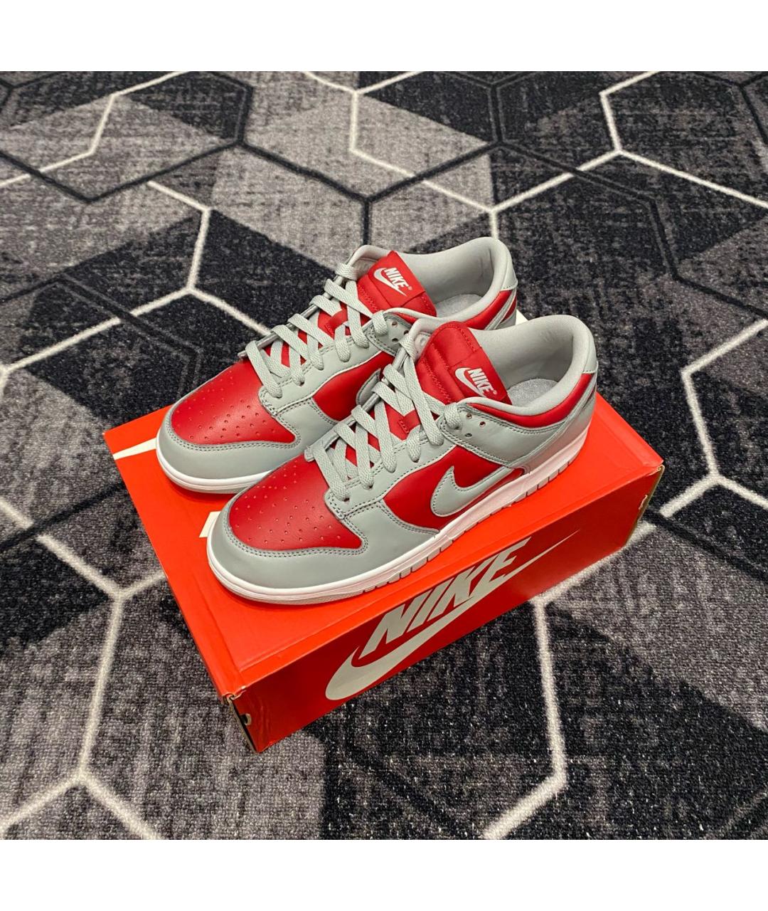 NIKE Серые низкие кроссовки / кеды из искусственной кожи, фото 4