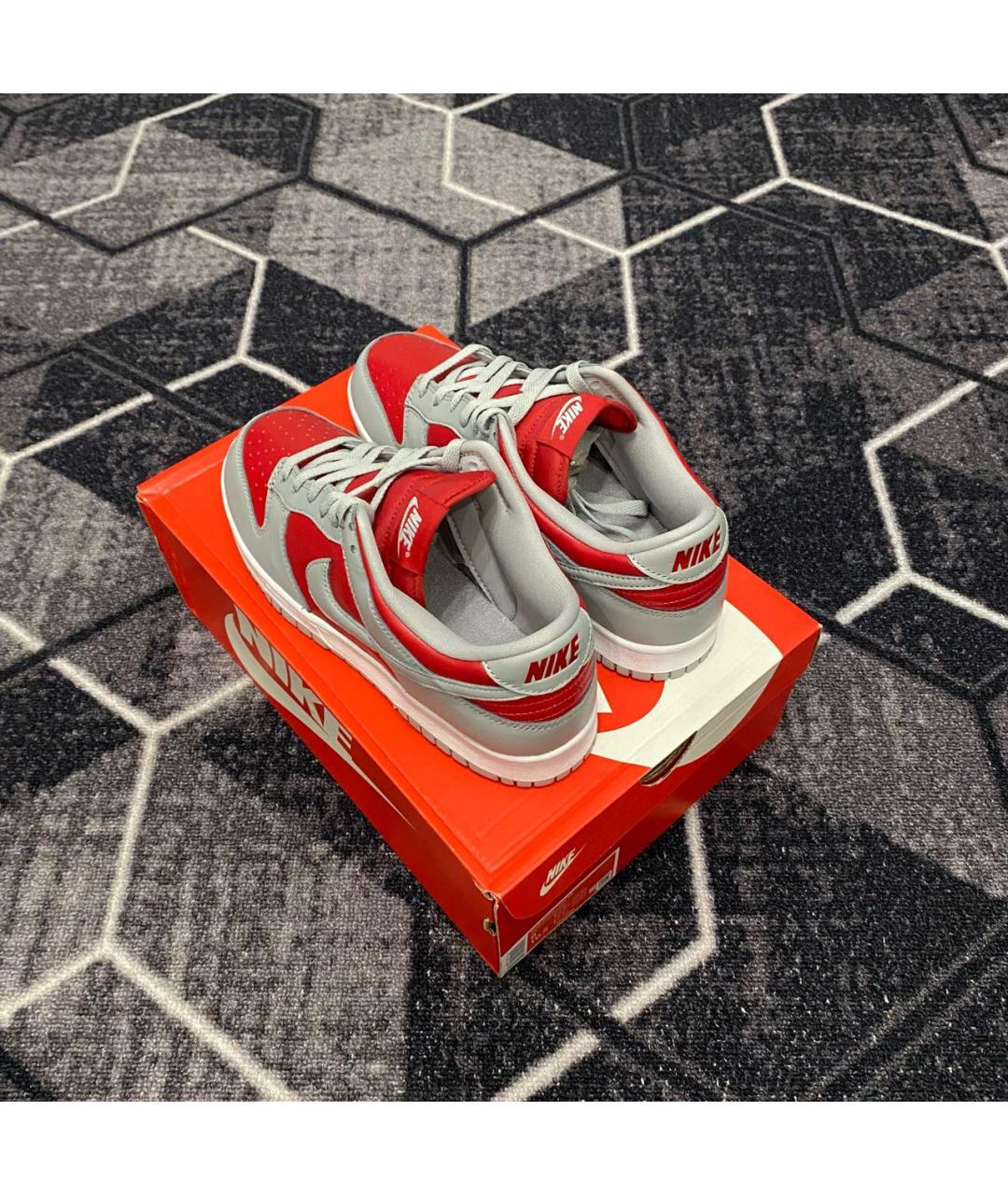 NIKE Серые низкие кроссовки / кеды из искусственной кожи, фото 5