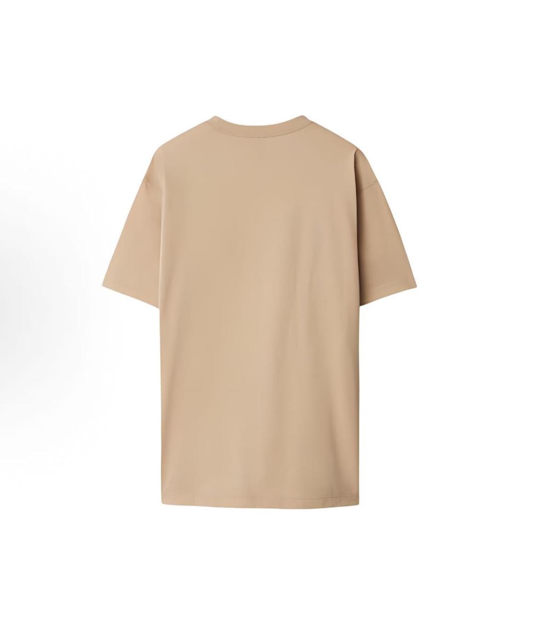 BURBERRY Бежевая хлопковая футболка, фото 2