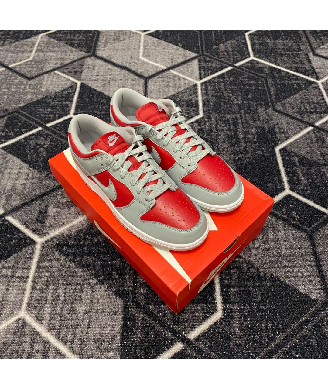 NIKE Серые низкие кроссовки / кеды из искусственной кожи, фото 3