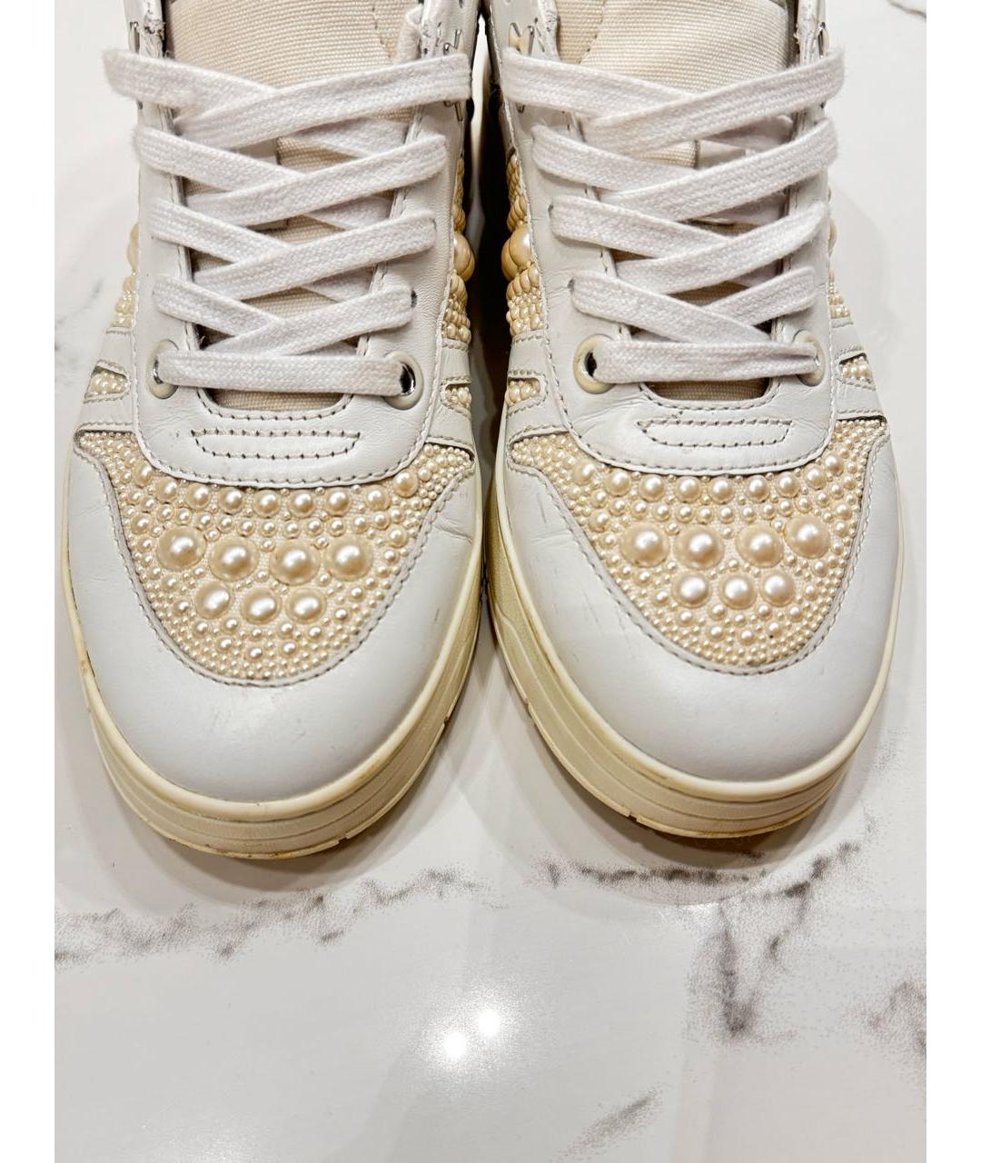 JIMMY CHOO Белые кожаные кеды, фото 3