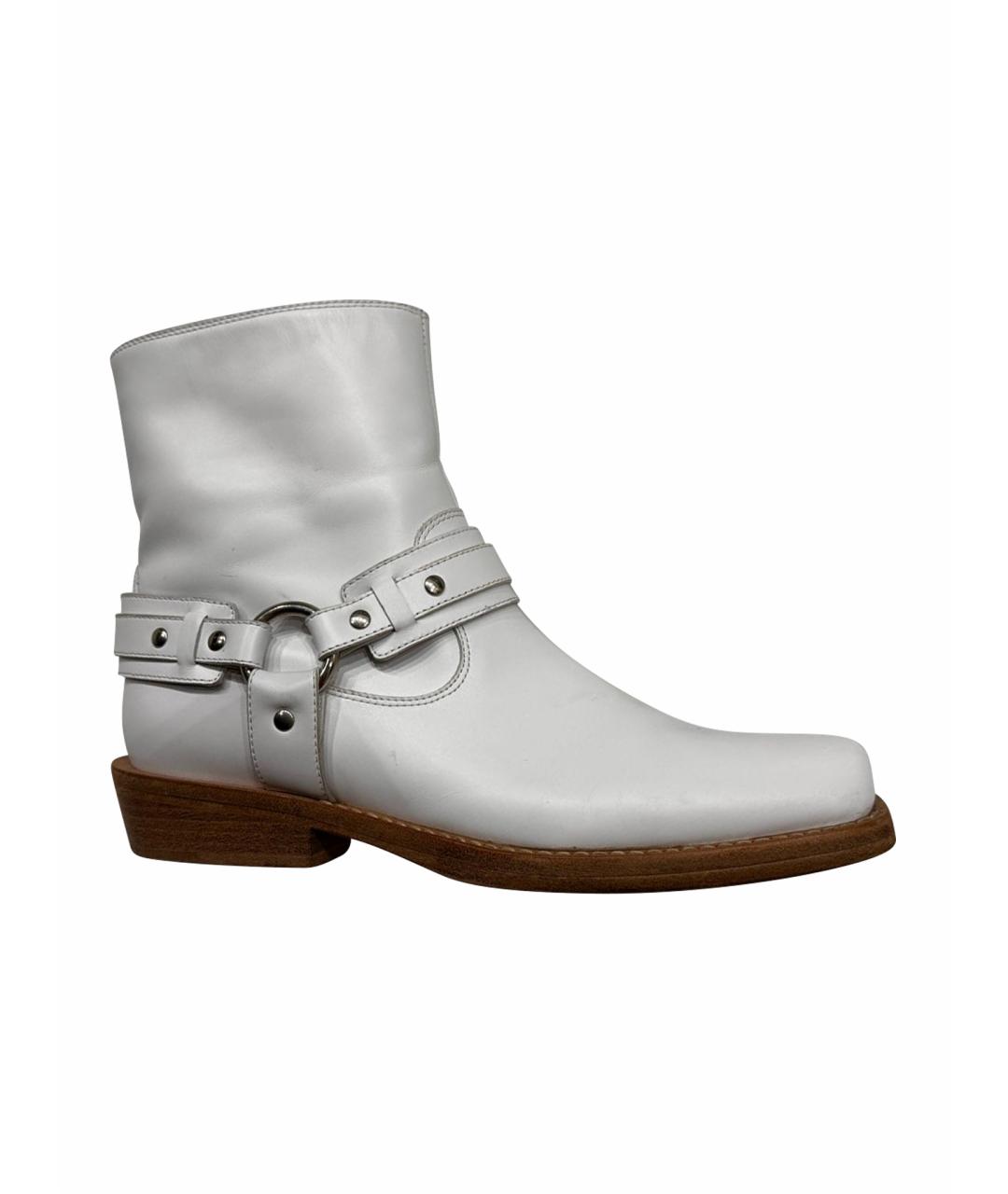 PACO RABANNE Белые кожаные полусапоги, фото 1