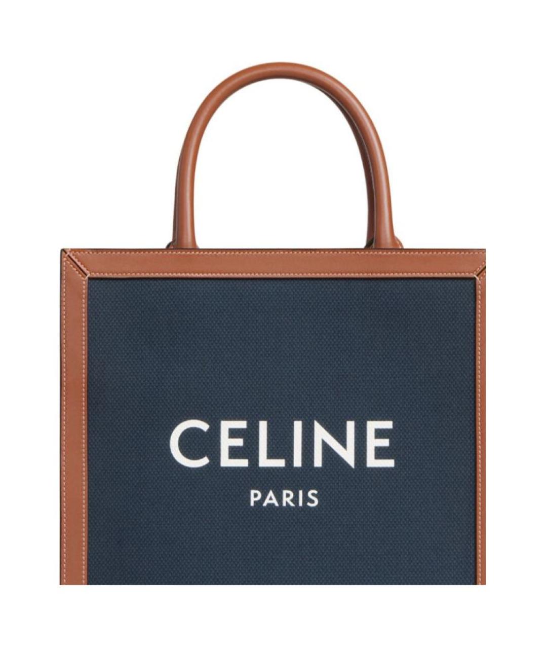 CELINE Темно-синяя сумка с короткими ручками, фото 4