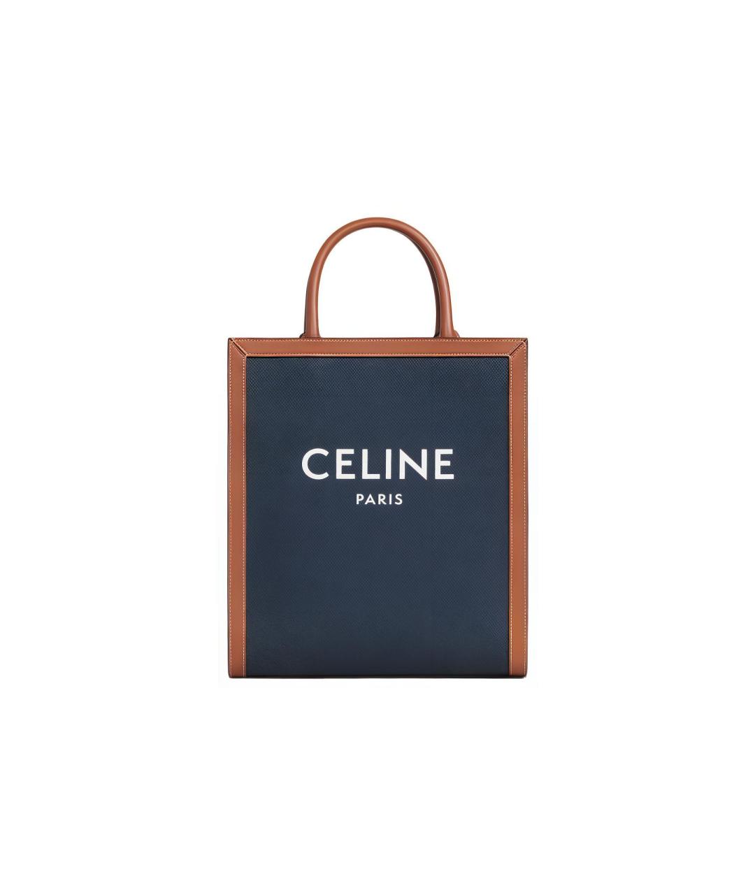 CELINE Темно-синяя сумка с короткими ручками, фото 1