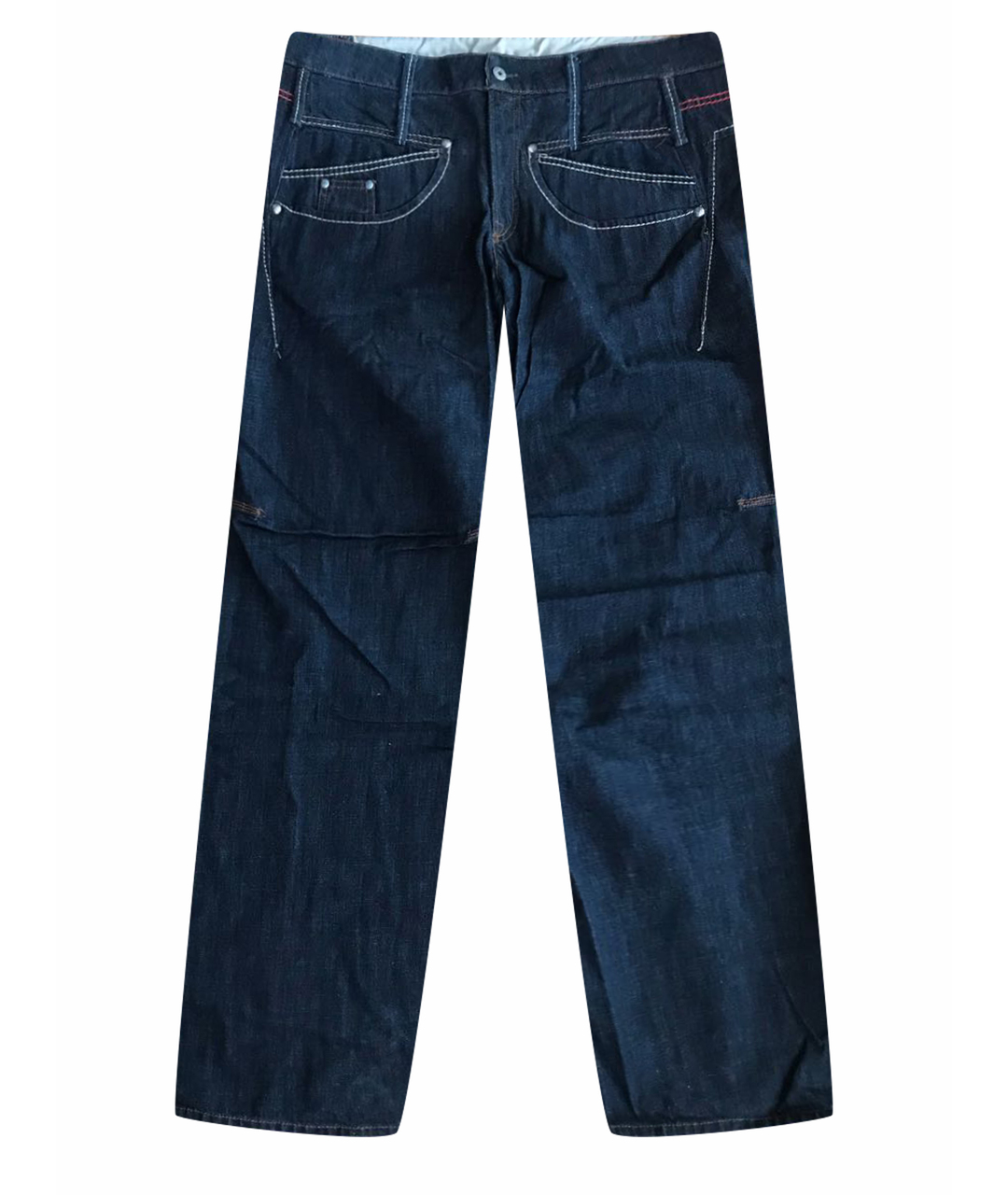 MARITHE FRANCOIS GIRBAUD Темно-синие хлопковые джинсы, фото 1