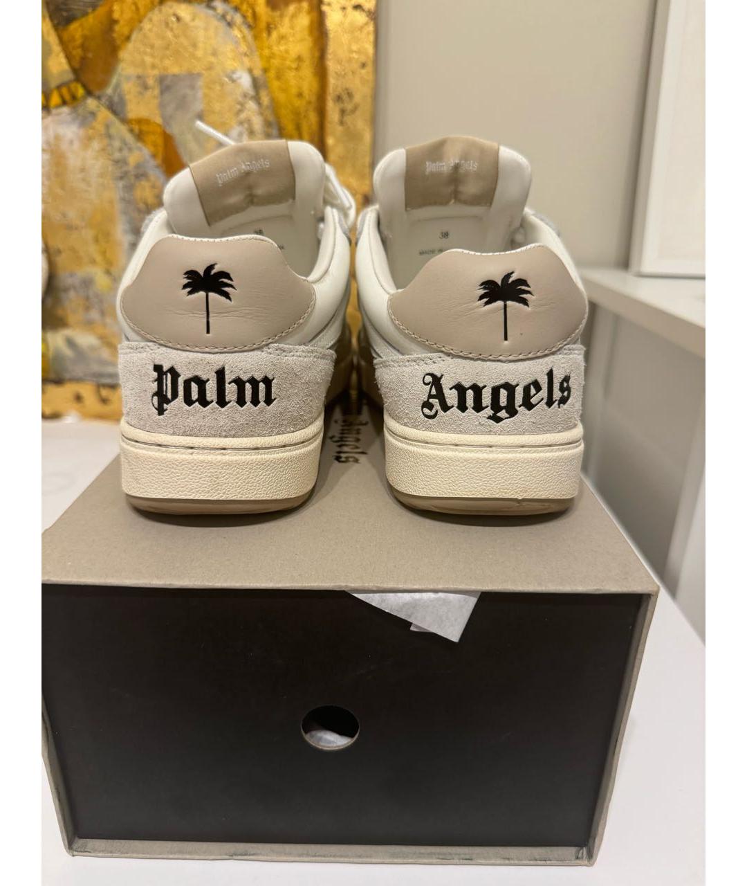 PALM ANGELS Белые кожаные кеды, фото 4