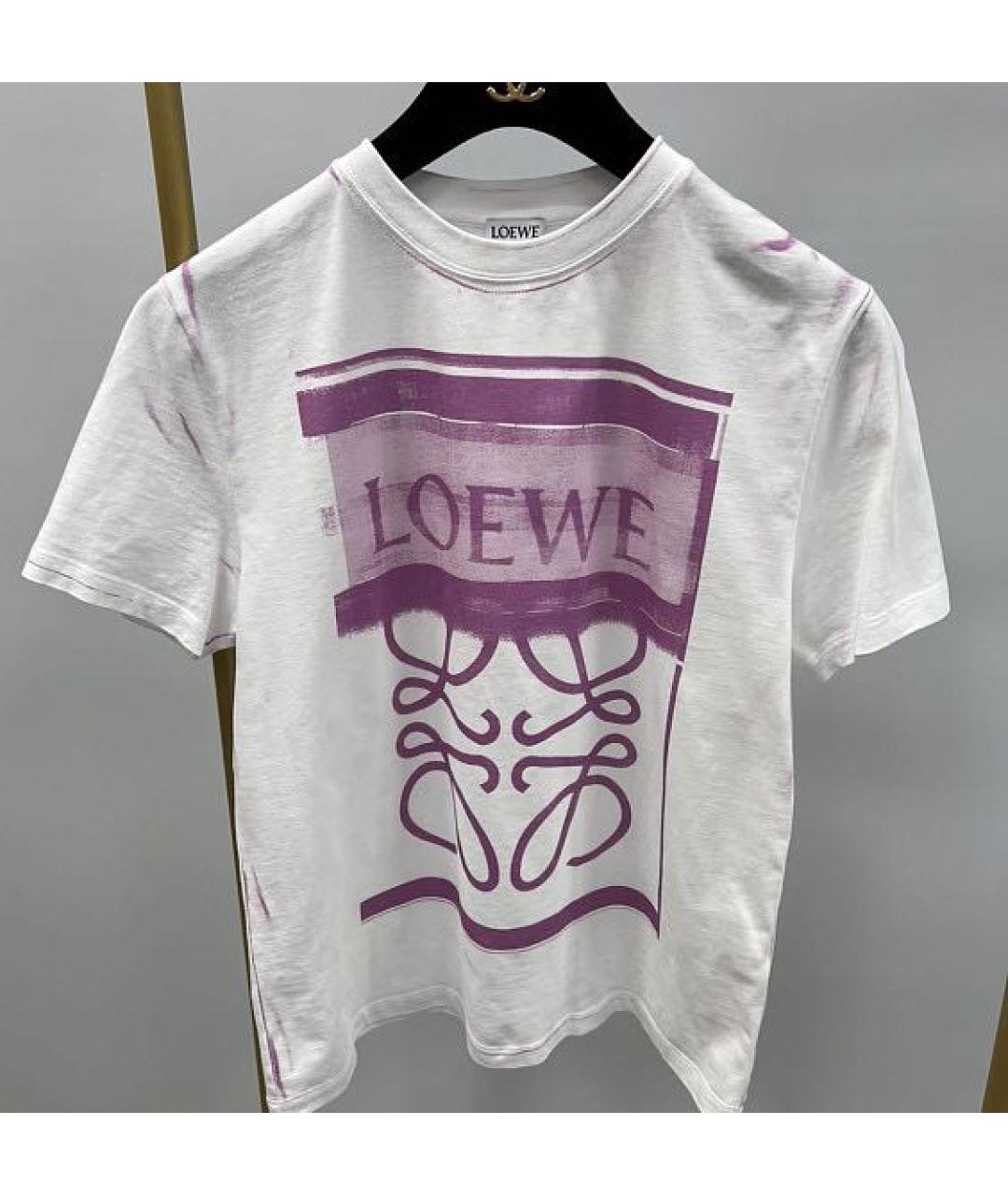 LOEWE Белая хлопковая футболка, фото 4
