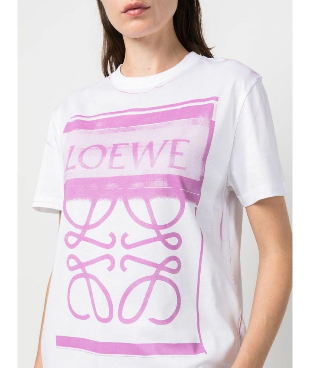 LOEWE Белая хлопковая футболка, фото 7