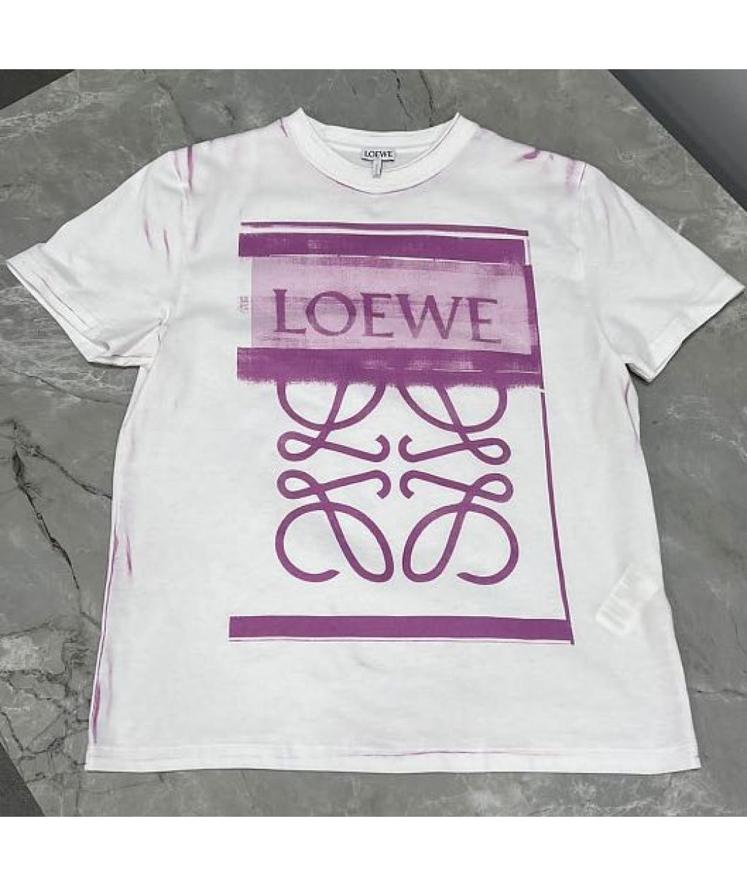 LOEWE Белая хлопковая футболка, фото 3
