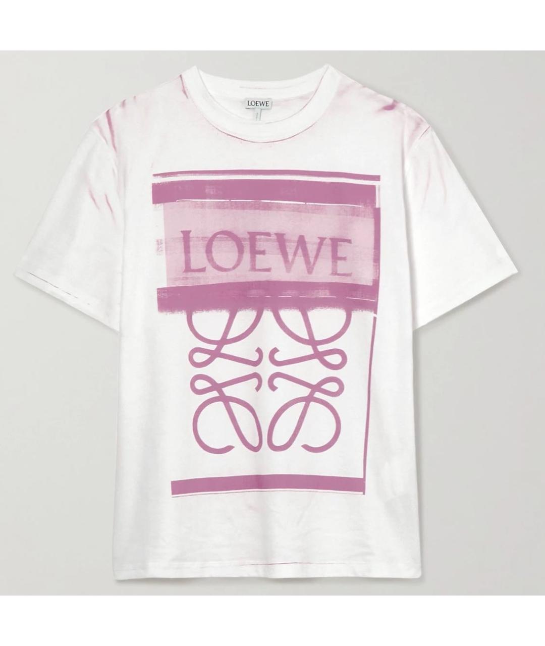 LOEWE Белая хлопковая футболка, фото 8