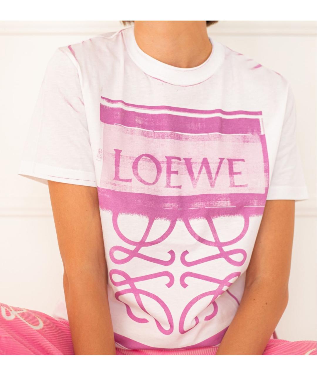 LOEWE Белая хлопковая футболка, фото 2