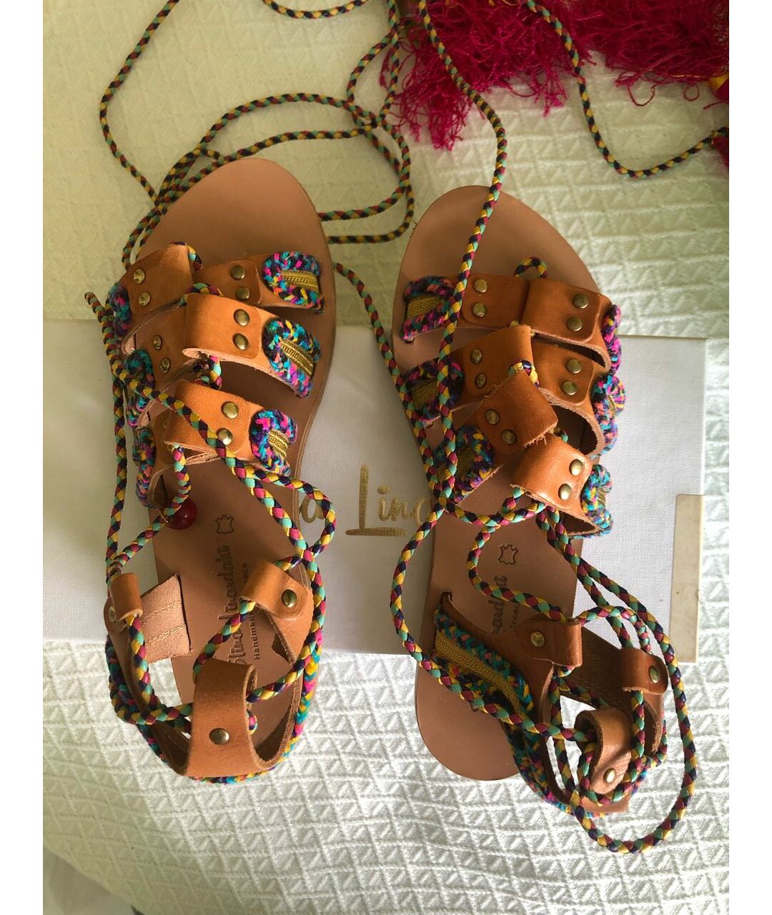 ELINA LINARDAKI Мульти кожаные сандалии, фото 3