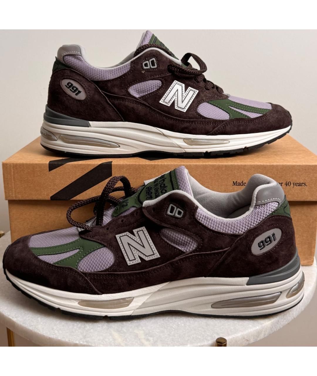 NEW BALANCE Коричневые замшевые низкие кроссовки / кеды, фото 2