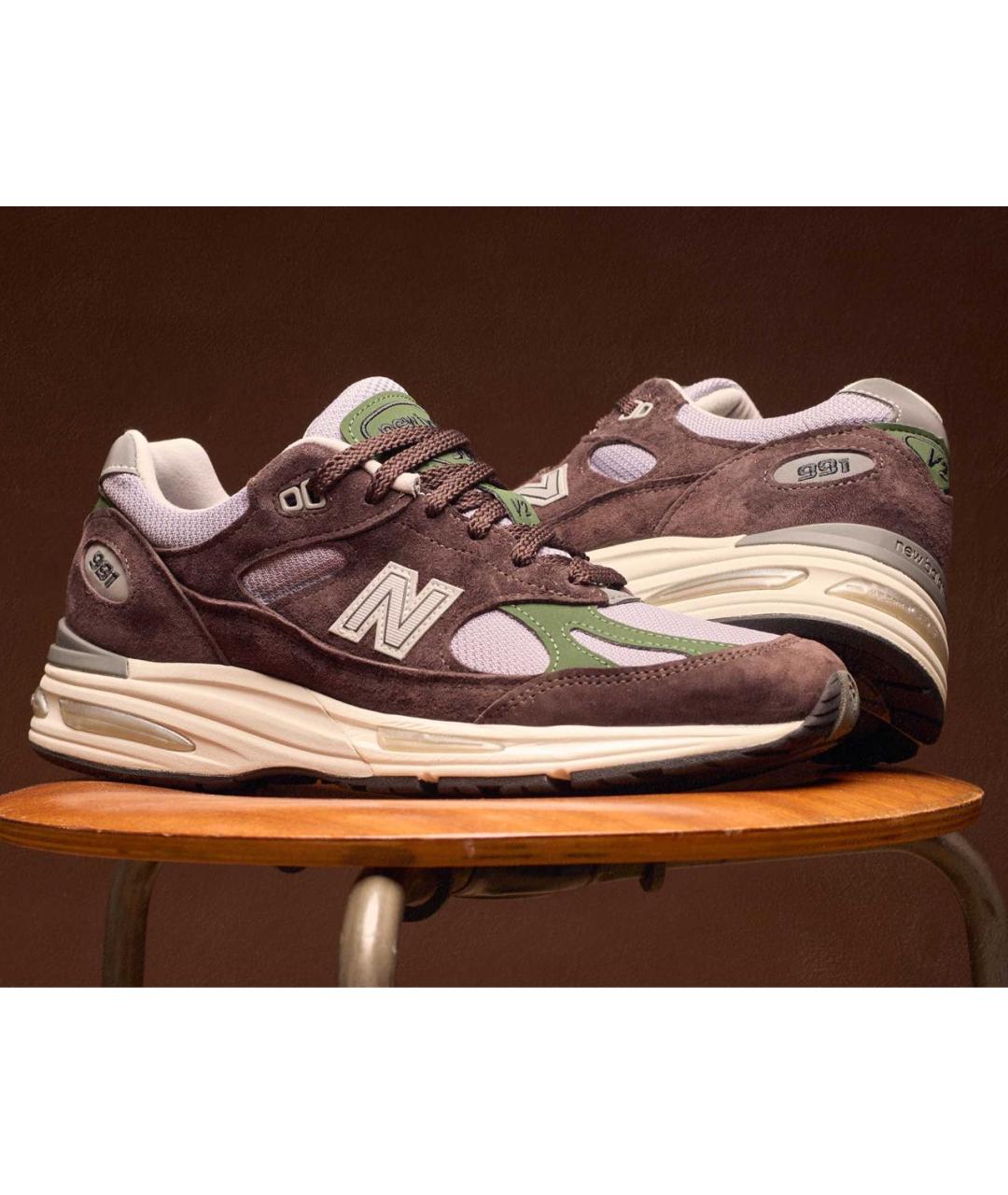 NEW BALANCE Коричневые замшевые низкие кроссовки / кеды, фото 5
