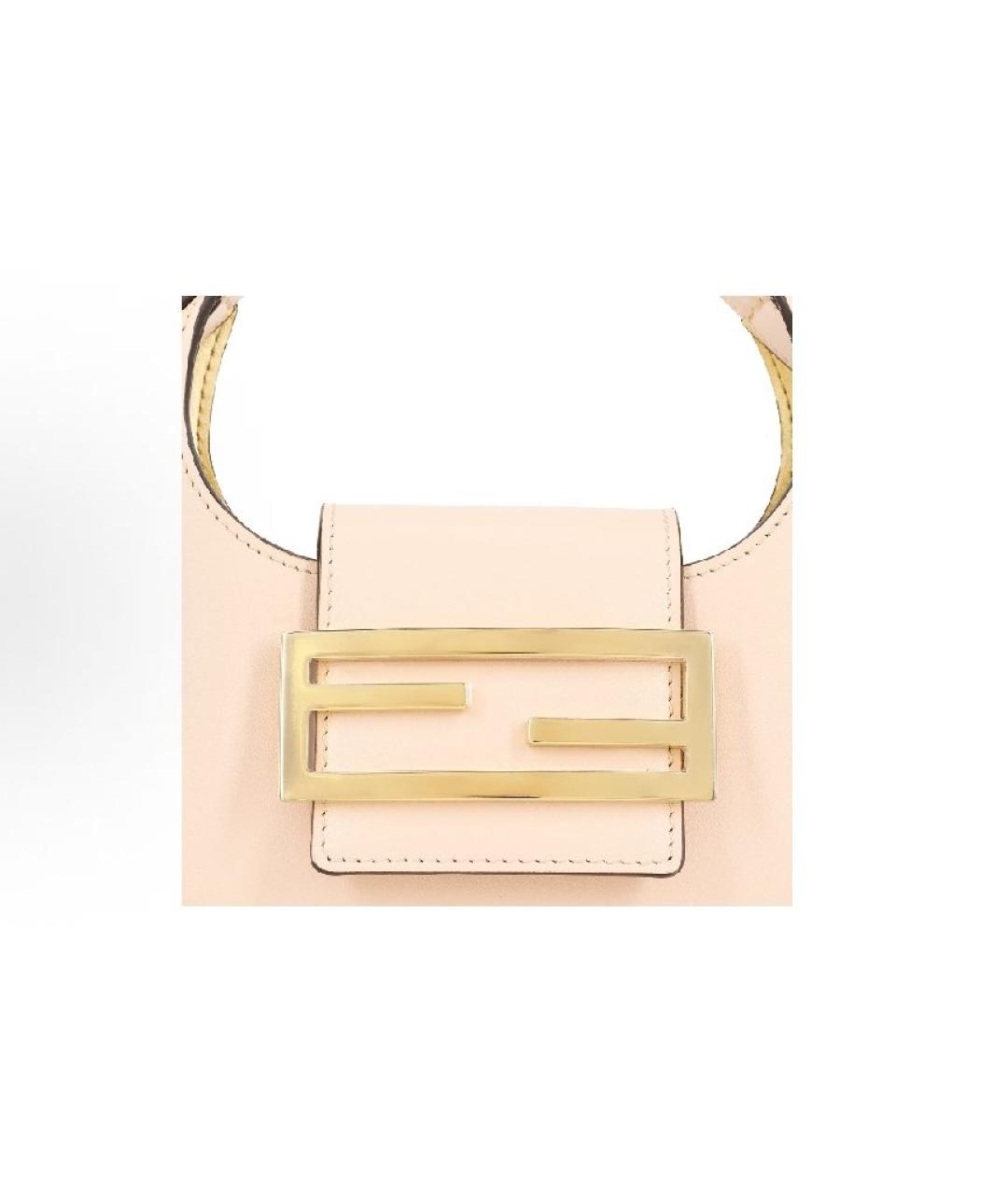 FENDI Бежевая кожаная сумка через плечо, фото 6
