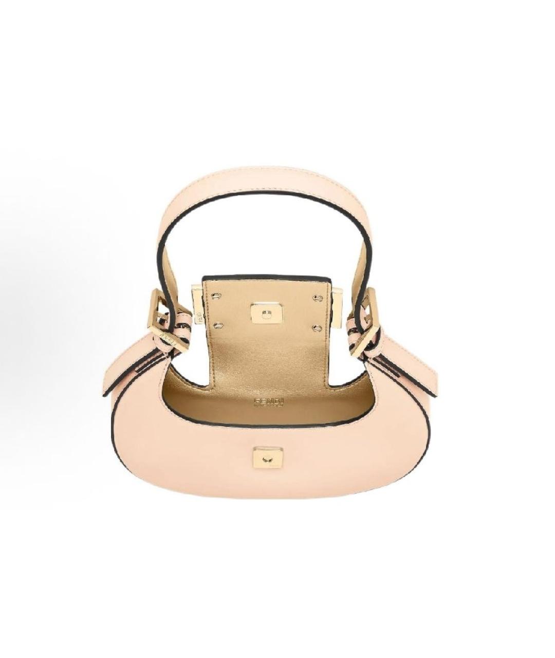 FENDI Бежевая кожаная сумка через плечо, фото 5