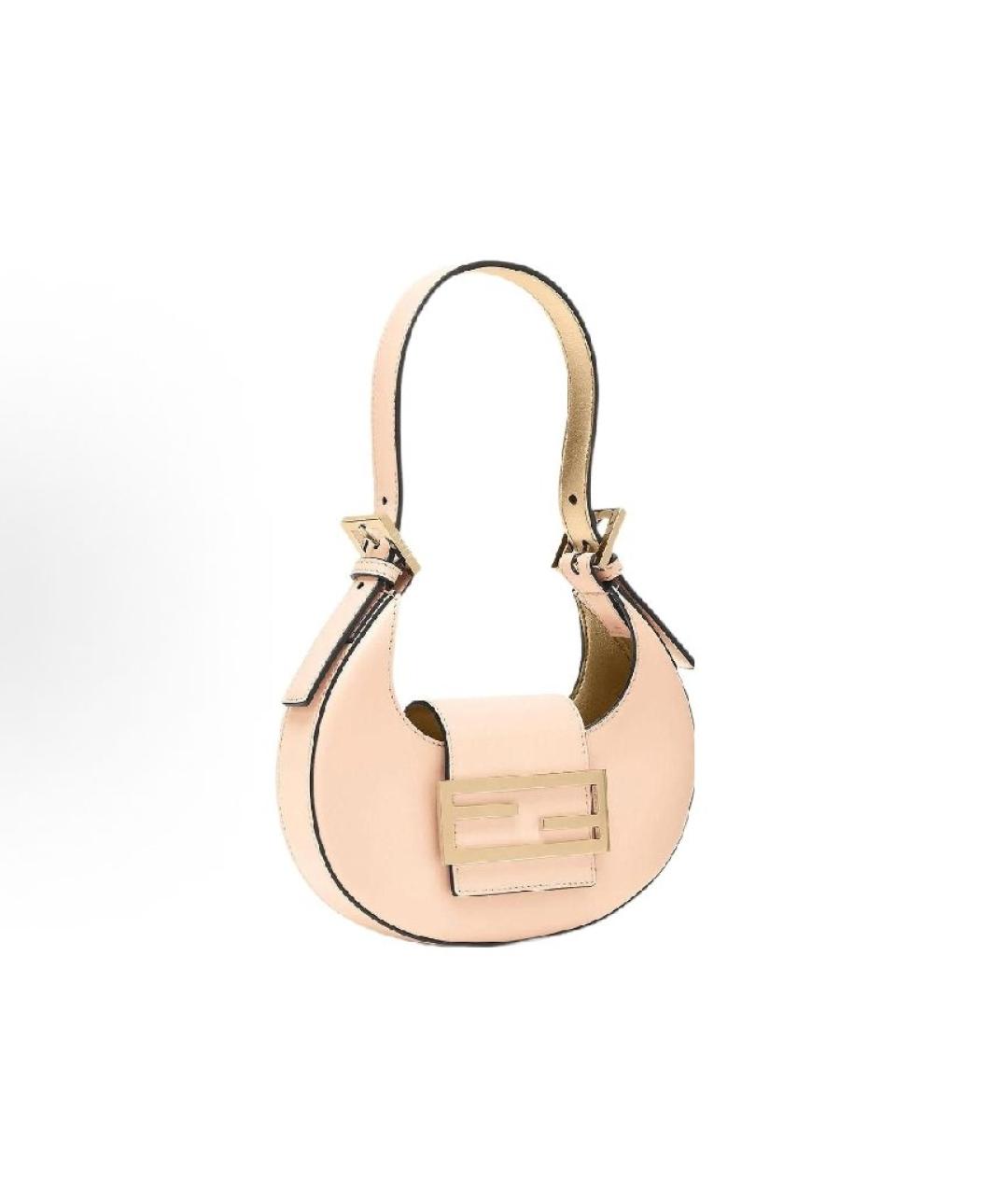 FENDI Бежевая кожаная сумка через плечо, фото 2