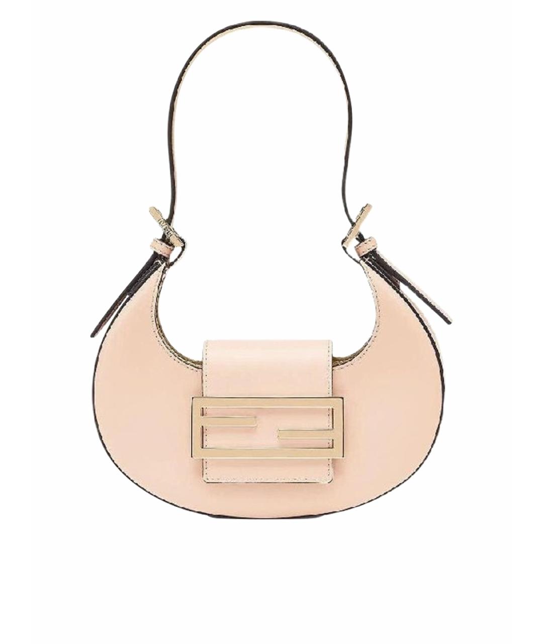 FENDI Бежевая кожаная сумка через плечо, фото 1