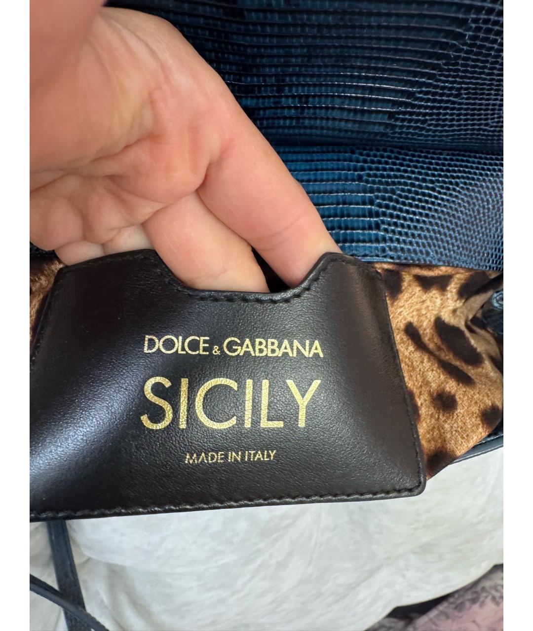 DOLCE&GABBANA Зеленая сумка тоут из лакированной кожи, фото 3