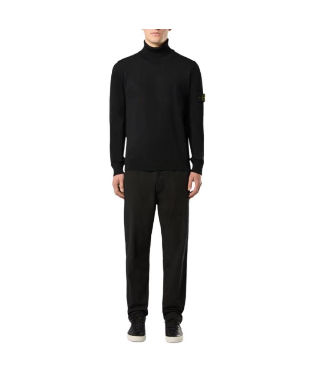 STONE ISLAND Черный шерстяной джемпер / свитер, фото 4