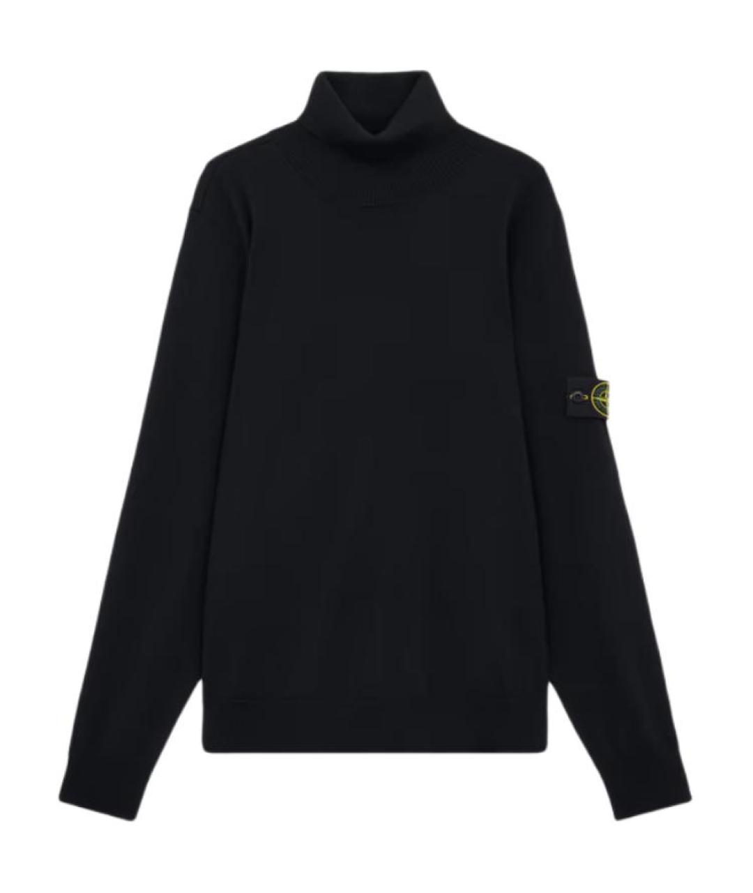 STONE ISLAND Черный шерстяной джемпер / свитер, фото 1