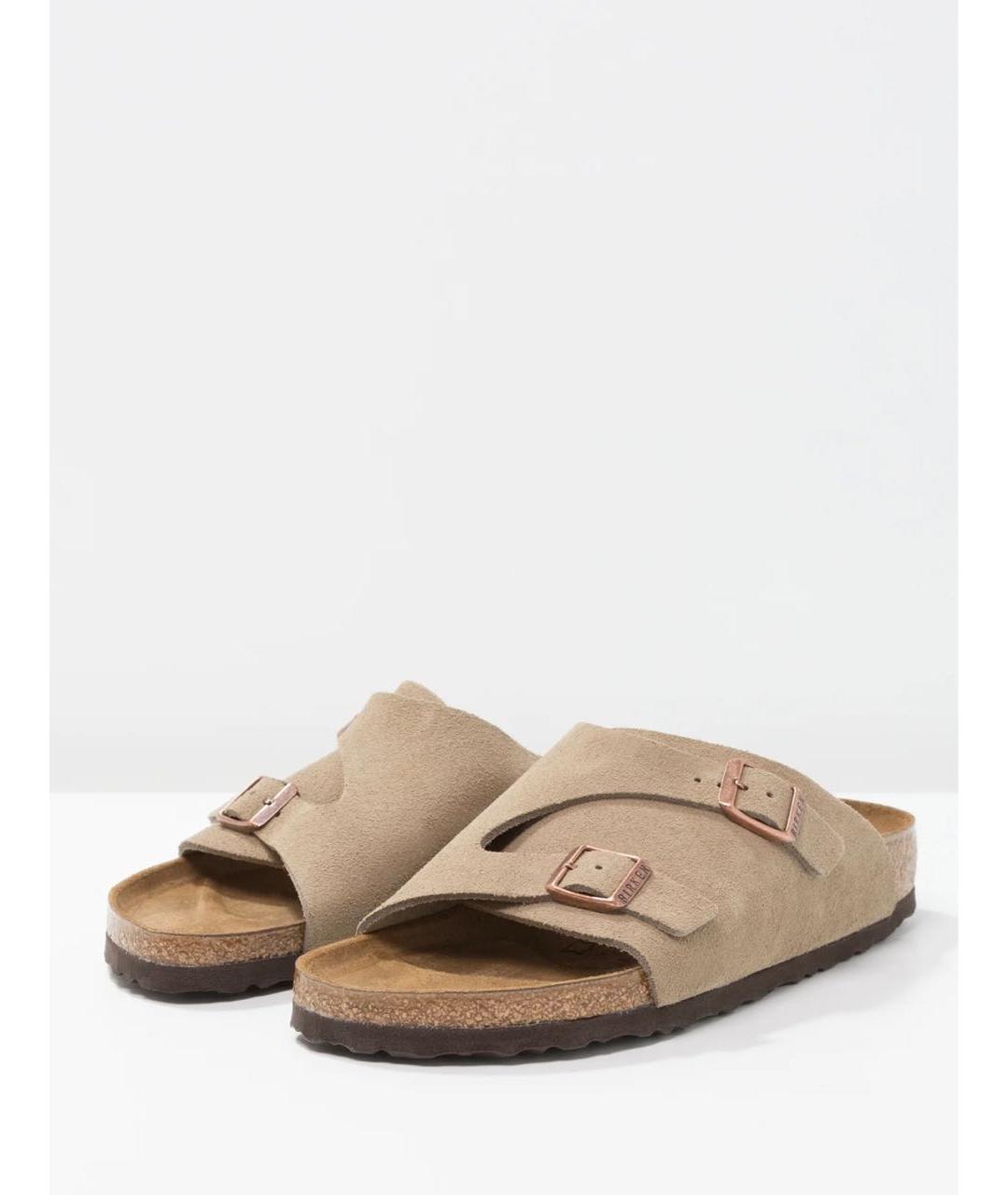 BIRKENSTOCK Бежевые замшевые сандалии, фото 2