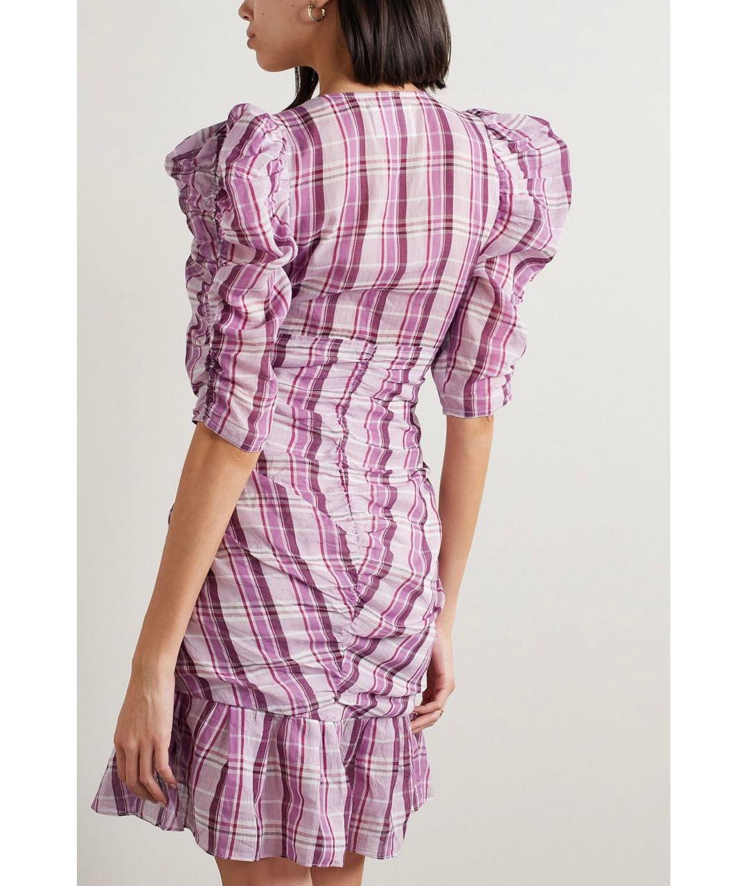 ISABEL MARANT ETOILE Фиолетовое хлопковое повседневное платье, фото 3