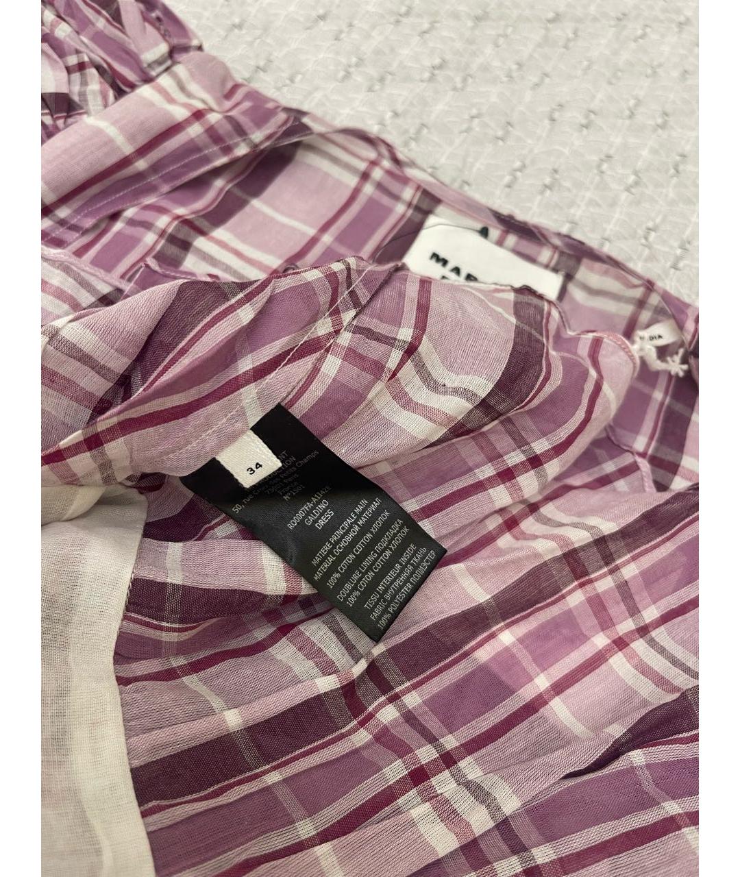 ISABEL MARANT ETOILE Фиолетовое хлопковое повседневное платье, фото 6
