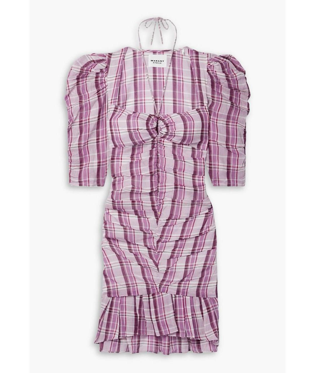 ISABEL MARANT ETOILE Фиолетовое хлопковое повседневное платье, фото 7