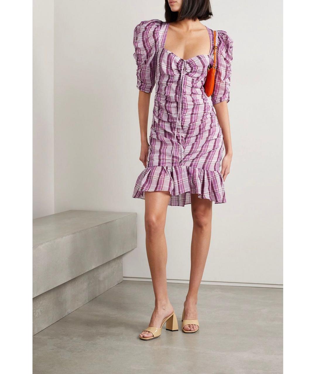 ISABEL MARANT ETOILE Фиолетовое хлопковое повседневное платье, фото 2