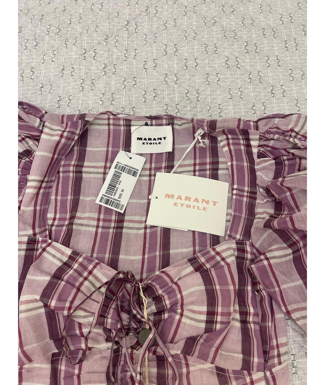 ISABEL MARANT ETOILE Фиолетовое хлопковое повседневное платье, фото 4