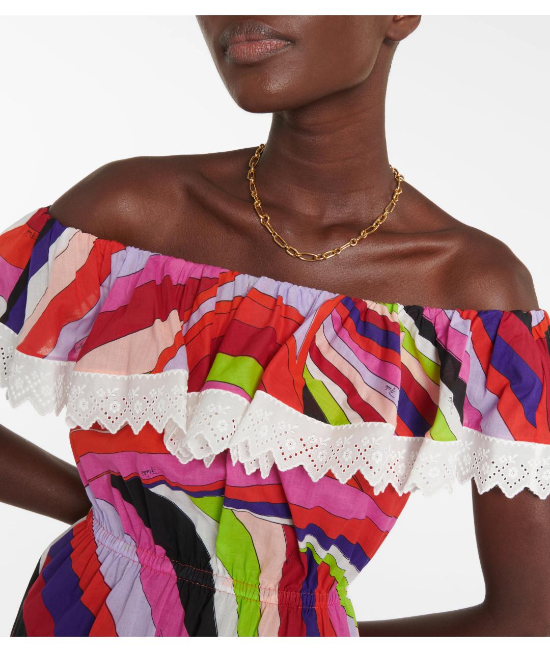 EMILIO PUCCI Мульти коктейльное платье, фото 4
