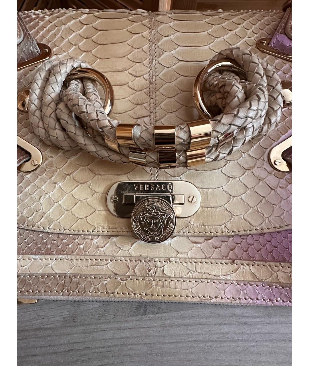 VERSACE Мульти сумка с короткими ручками из экзотической кожи, фото 2