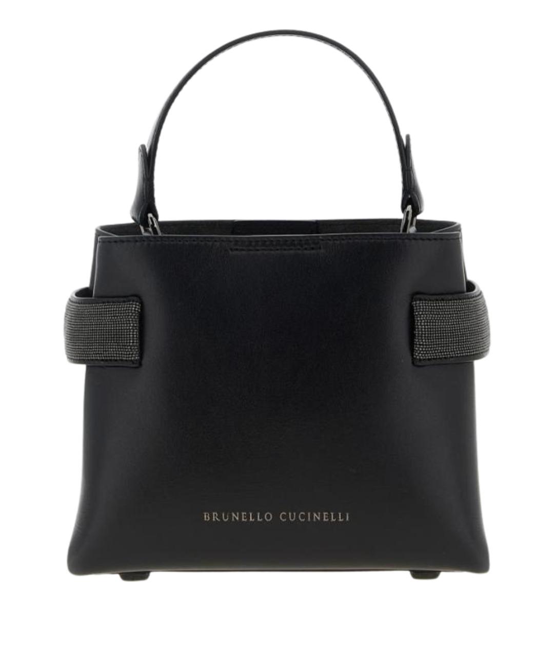 BRUNELLO CUCINELLI Черная кожаная сумка тоут, фото 1