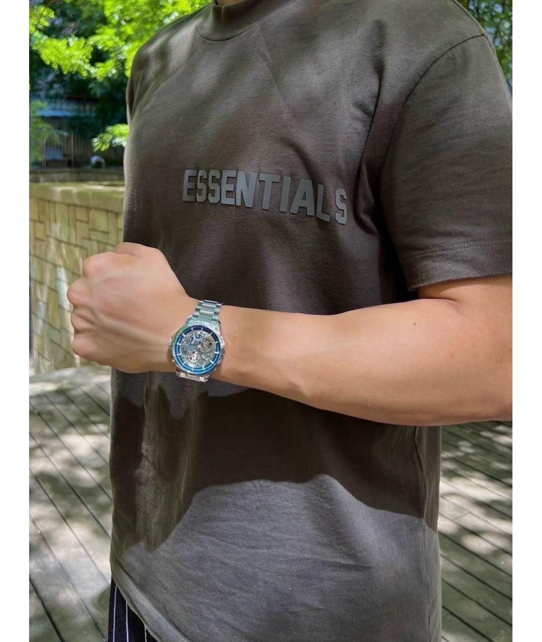 FEAR OF GOD ESSENTIALS Черная хлопковая футболка, фото 3