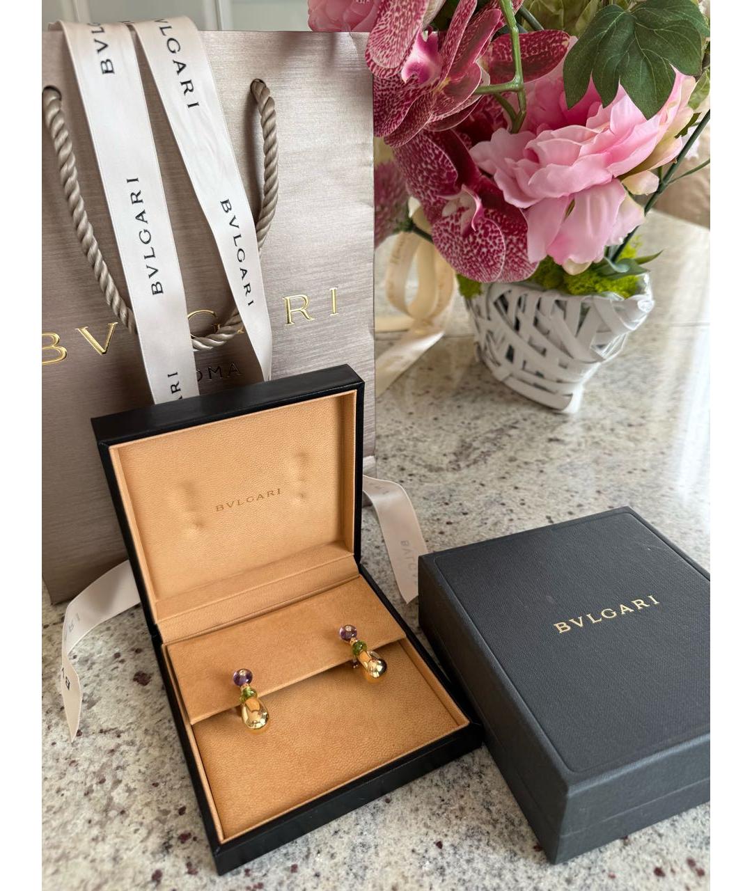 BVLGARI Золотые серьги из желтого золота, фото 2