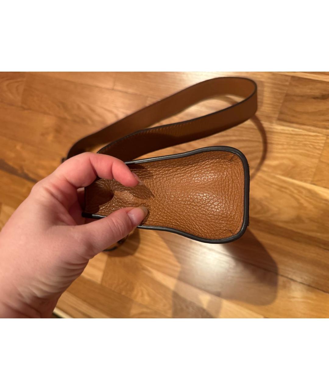 COCCINELLE Коричневая кожаная сумка через плечо, фото 5