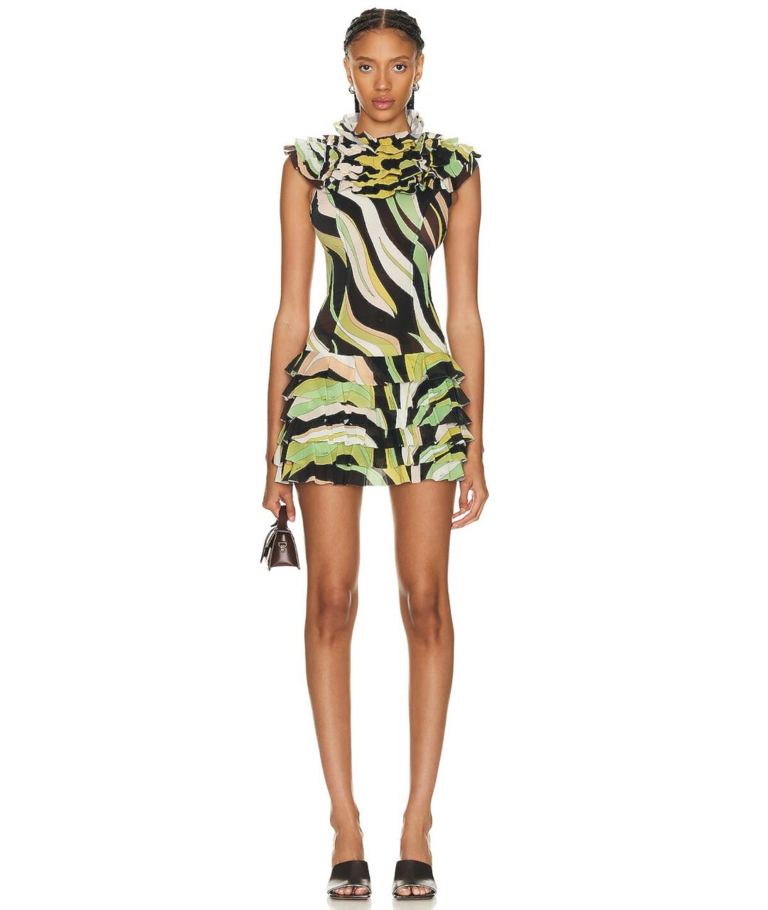 EMILIO PUCCI Мульти коктейльное платье, фото 4